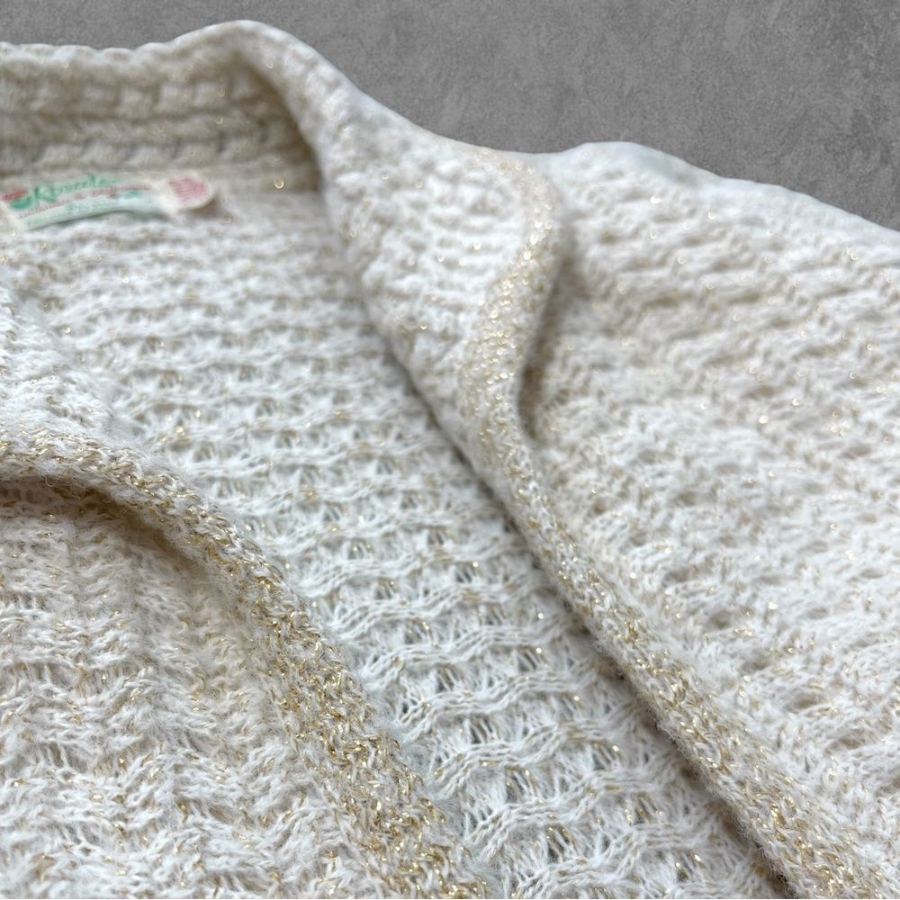 Vtg 60s 70s Rosa Lee California Knit Sparkle Cardigan, Open Front, Sweater, M - Picture 5 of 5